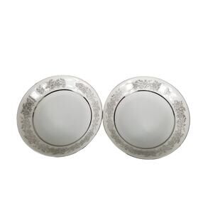 Lot of 2 Arlen Fina China Filigree 477 Fruit Dessert Berry Bowls Platinum 5.25"